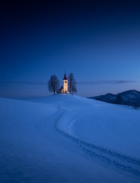Church Landscape Winter Snow