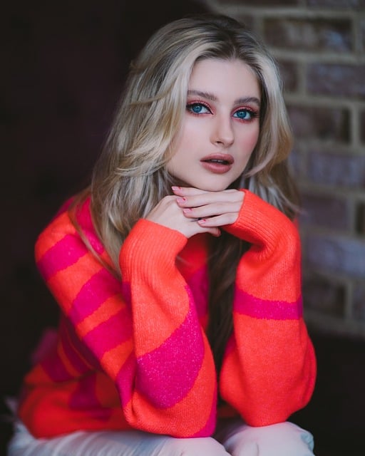 Girl Blonde Hair Fashion Sweater