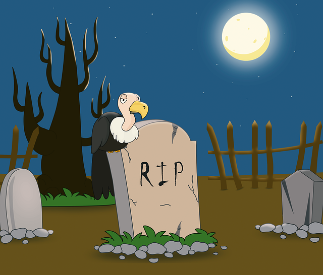 Cemetery Vulture Tombstone Grave