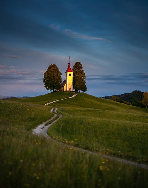 Church Slovenia Landscape Sunset