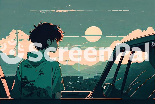 Ai Generated Man Car Anime