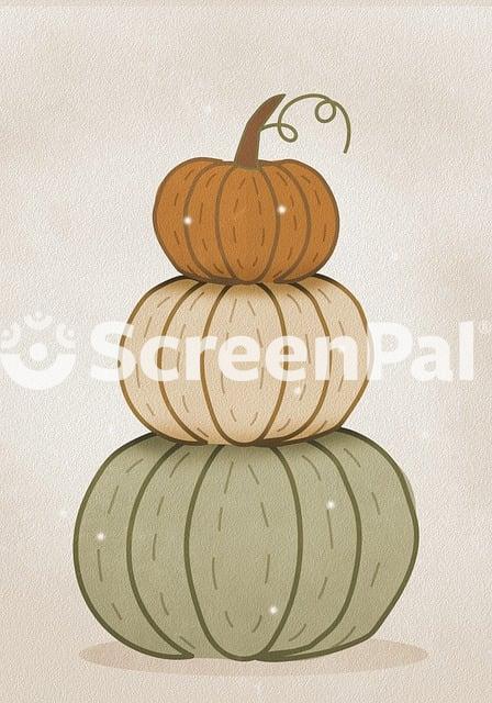Boho Drawing Autumn Pumpkin