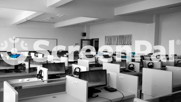 Gray Wooden Computer Cubicles Inside Room