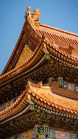 Ornate Traditional Chinese Temple Roof In China