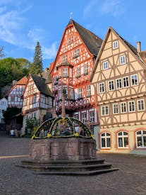 Charming German Town Square With Half Timbered Houses