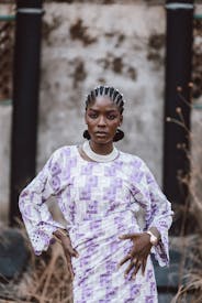 Stylish Woman In Traditional African Attire Outdoor