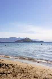Tranquil Beach Scene With Greek Islands