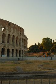 Sunset View Of The Roman Colosseum