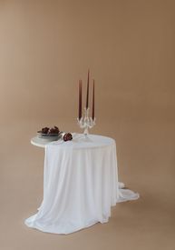 Elegant Candlelit Table Setting With Drapes