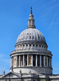 St Paul S Cathedral Dome Against Blue Sky