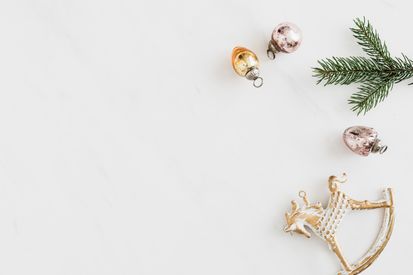 Christmas Decorations On Studio Background