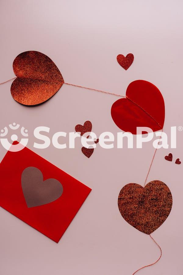 Hearts And Red Envelope With Heart